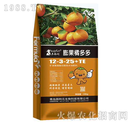 矿源黄腐酸功能型水溶肥料12-3-25+TE-膨果橘多多-园利元
