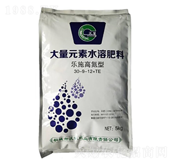5kg乐施高氮型大量元素水溶肥30-9-12+TE-沃尔肥业