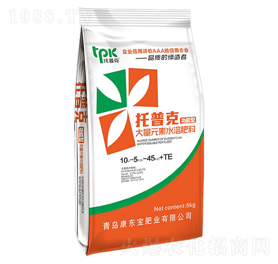 大量元素水溶肥料10-5-45+TE-托普克-康东宝