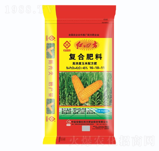 玉米专用复合肥料16-18-11-红四方