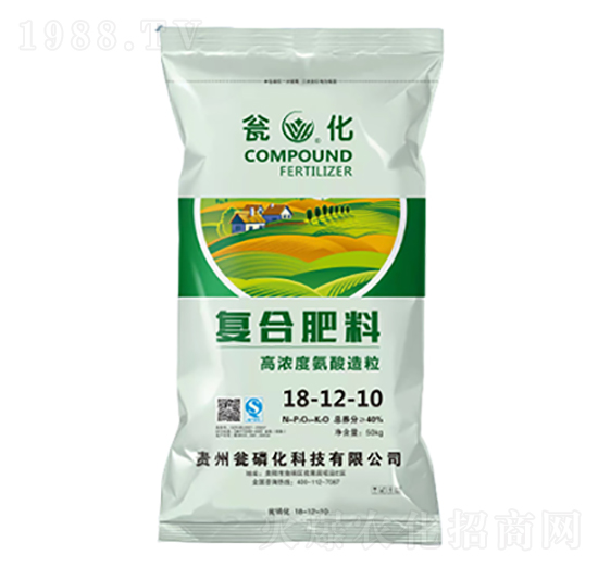 高浓度氨酸造粒复合肥料18-12-10-瓮化