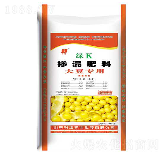 绿K大豆专用掺混肥料15-25-12-升华