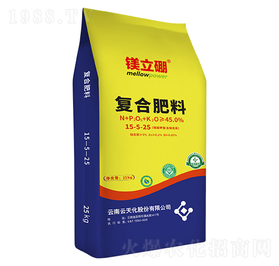 25kg硫酸钾型复合肥料15-5-25-镁立硼-云天化